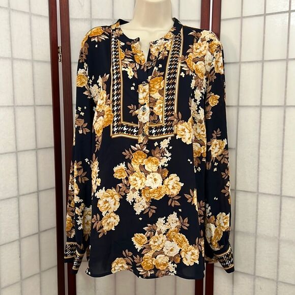 CHARTER CLUB FLORAL‎ BLOUSE SIZE XL - Picture 1 of 4